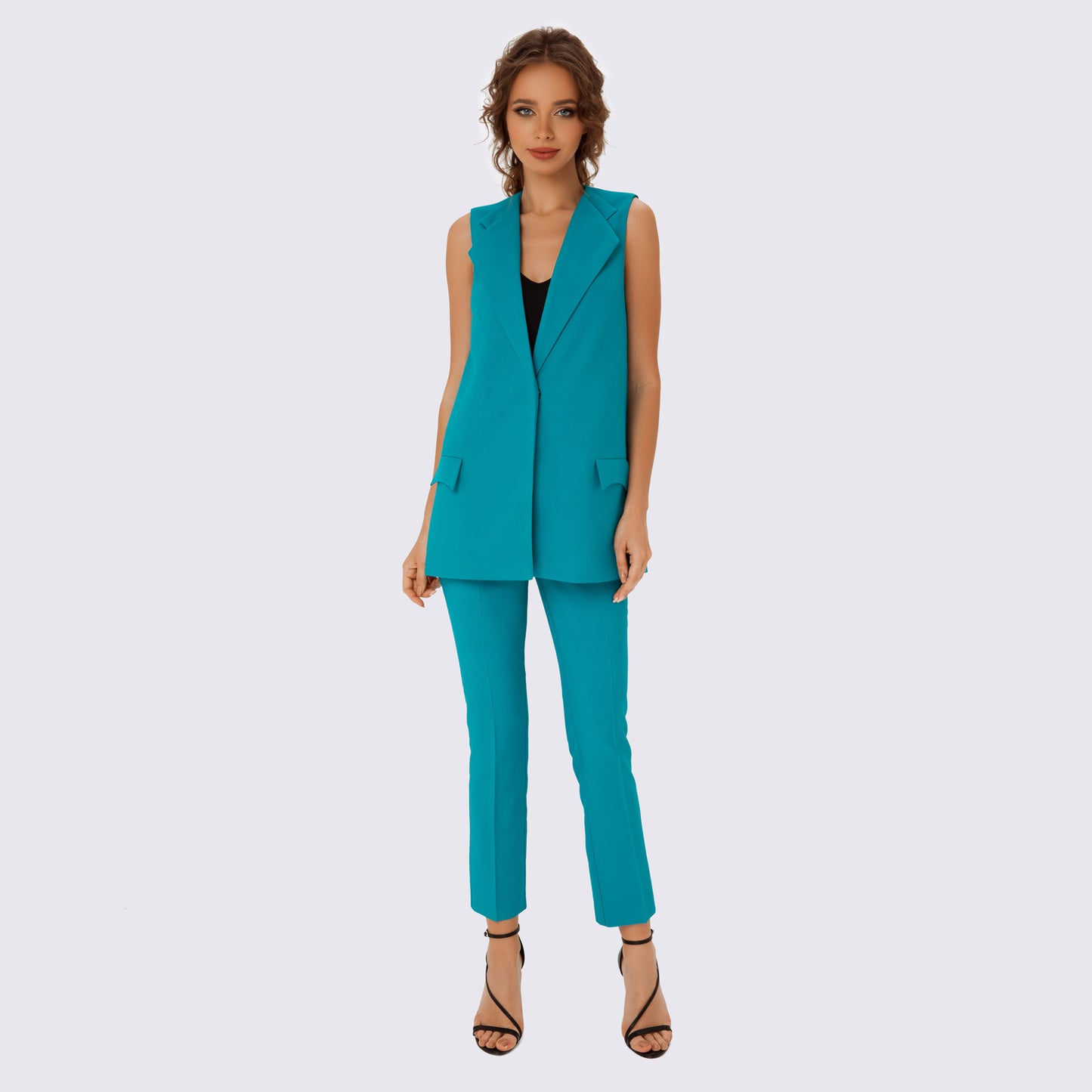 Emerald cropped Trousers with high waist