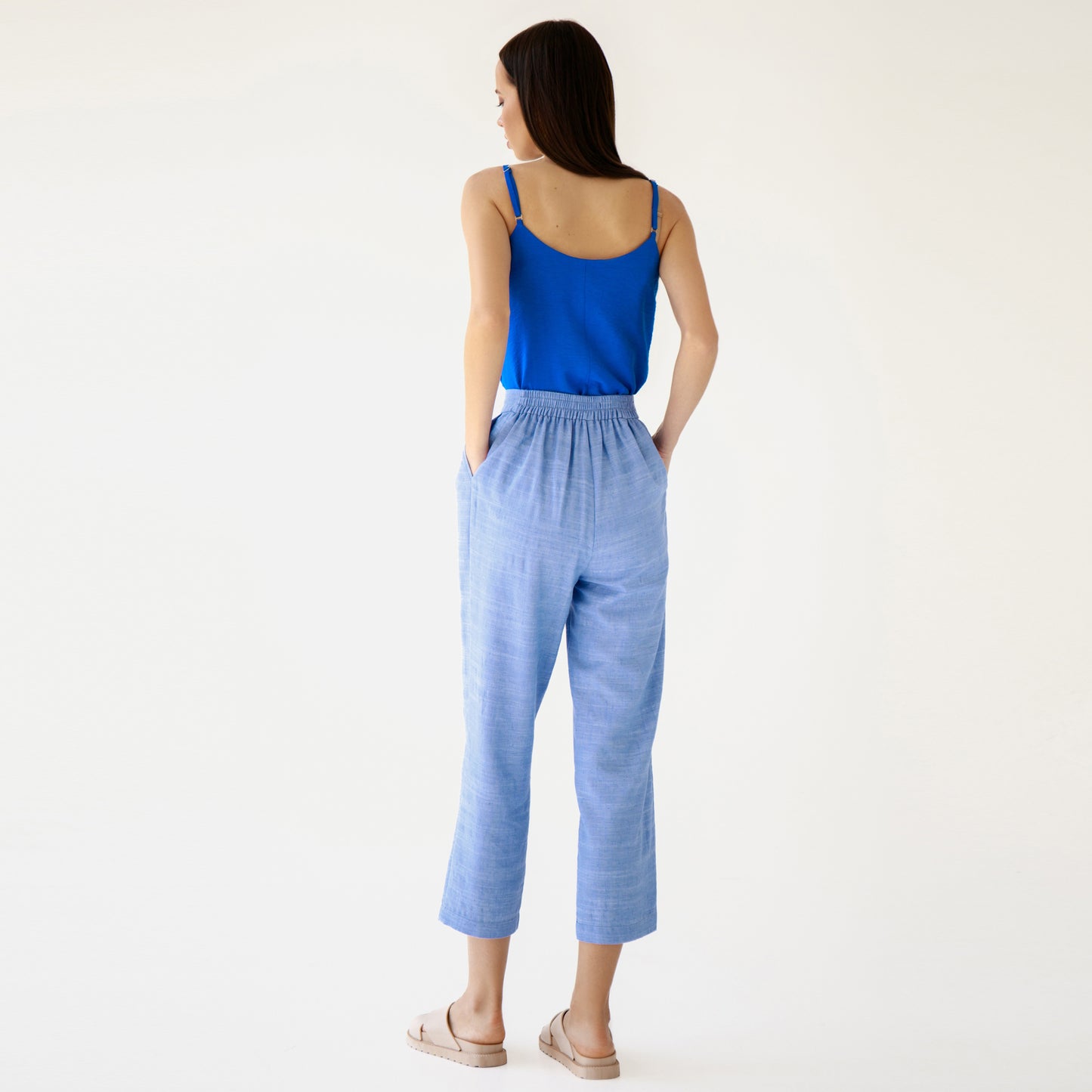 Blue linen pants