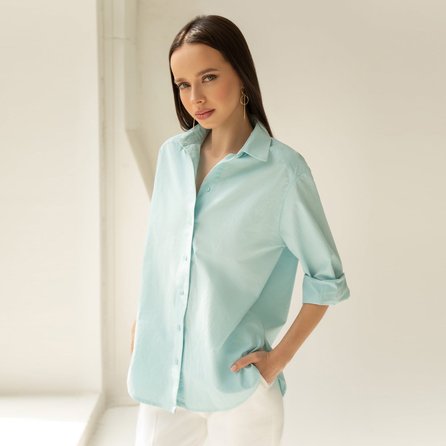 Cotton mint shirt