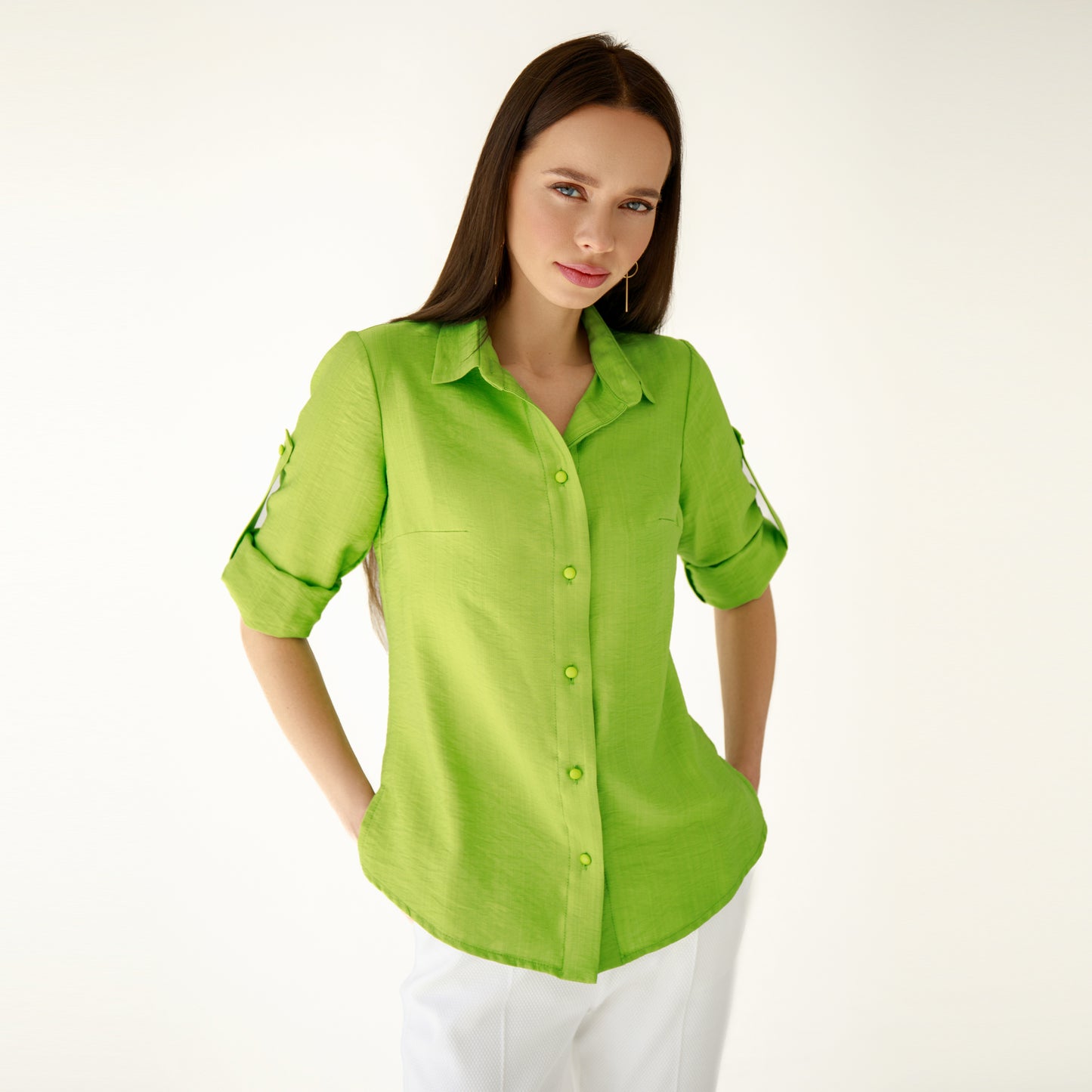 Green Natural Fitted Shirt