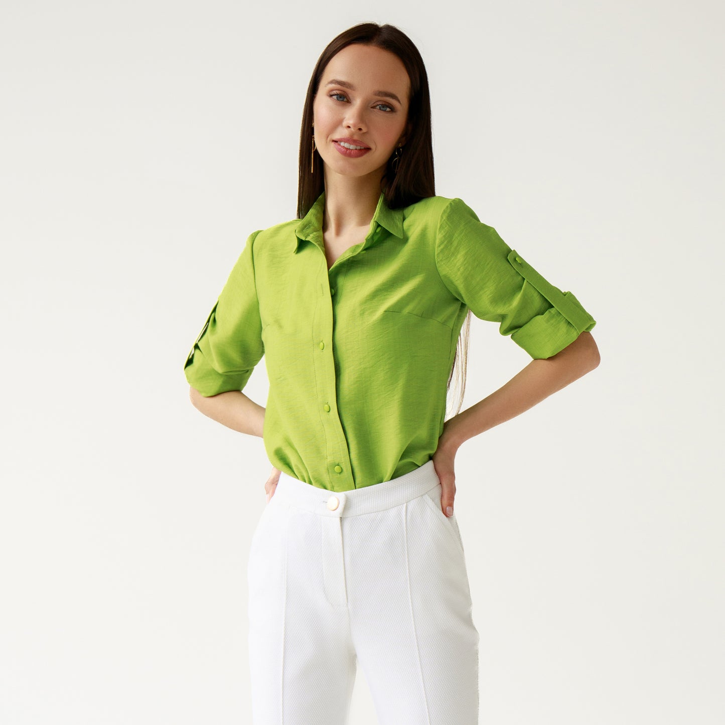 Green Natural Fitted Shirt