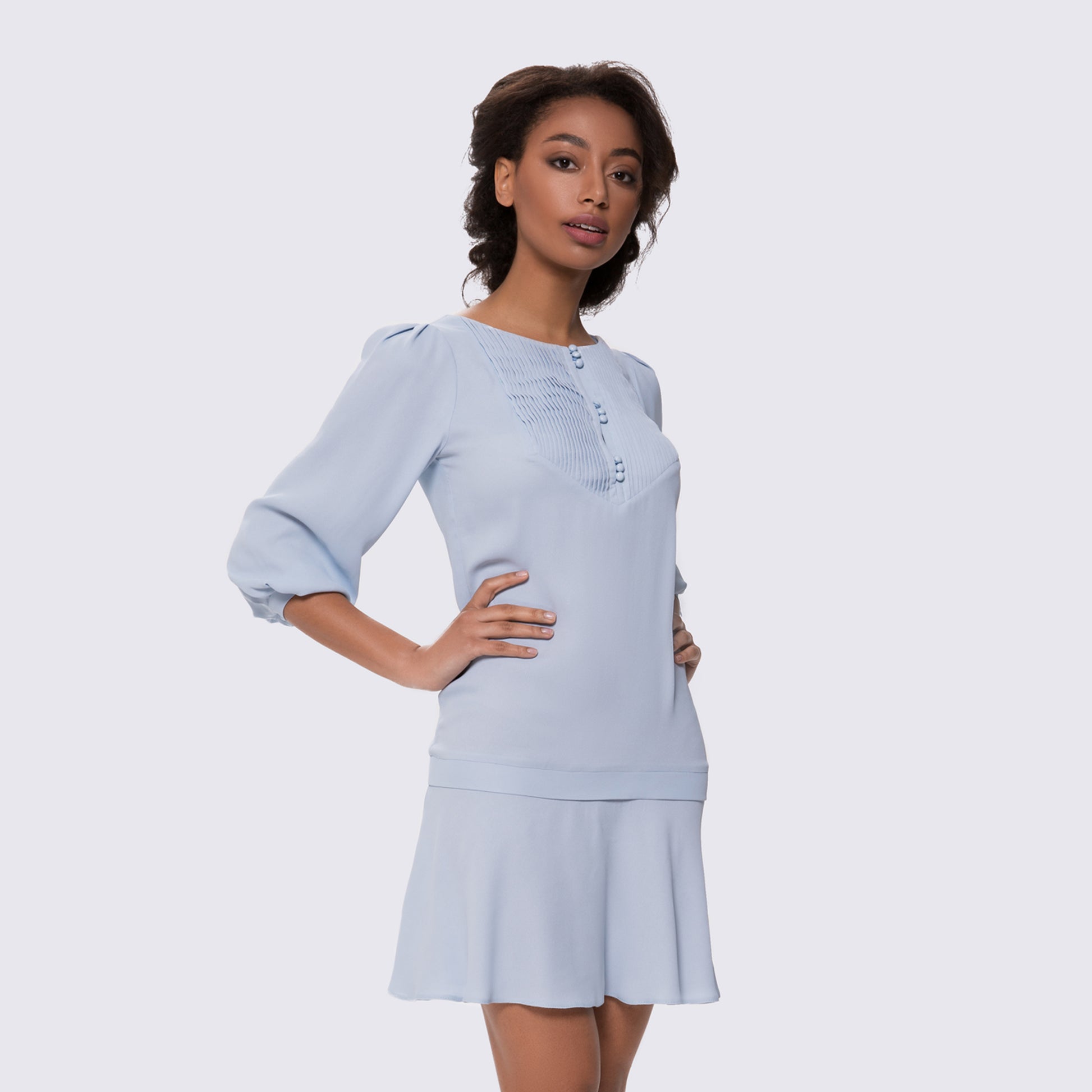 Sky Blue Natural Mini Dress