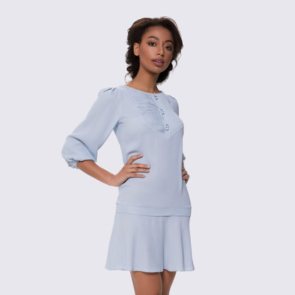 Sky Blue Natural Mini Dress