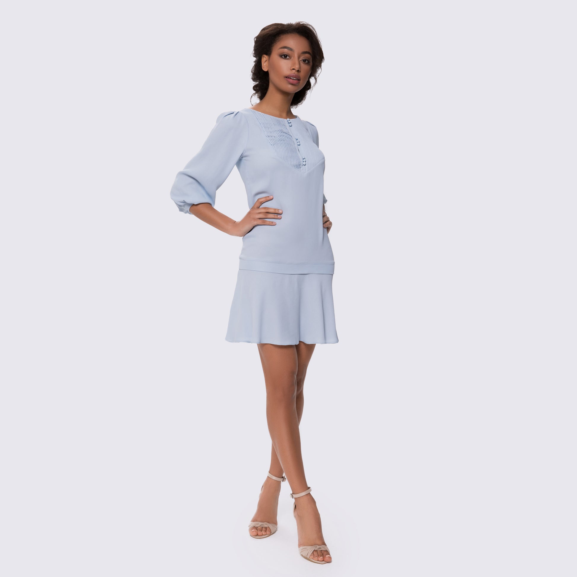 Sky Blue Natural Mini Dress