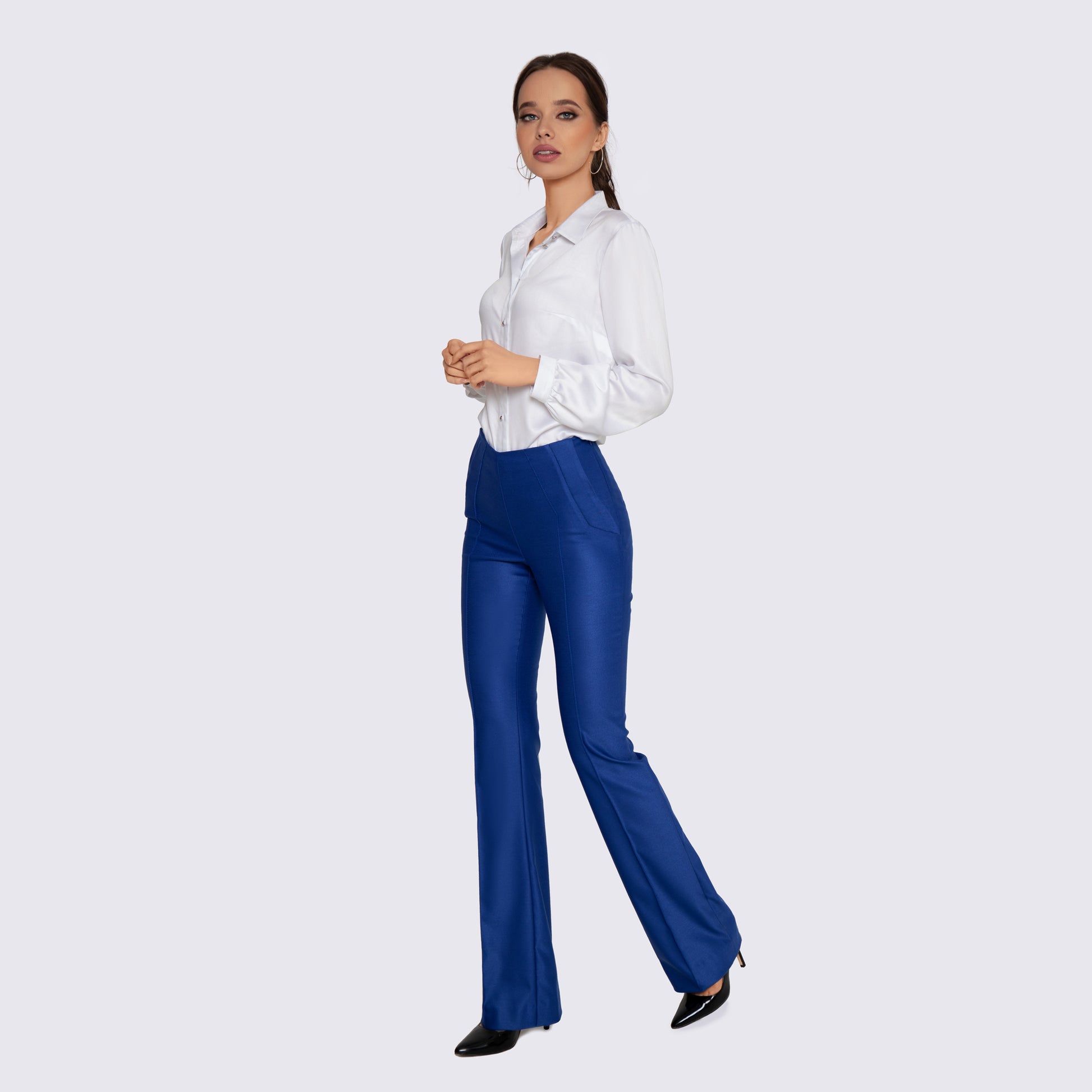 Blue Flared Pants