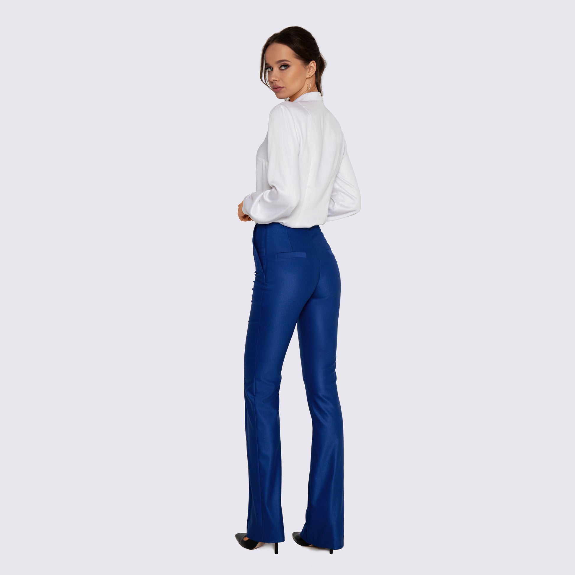 Blue Flared Pants