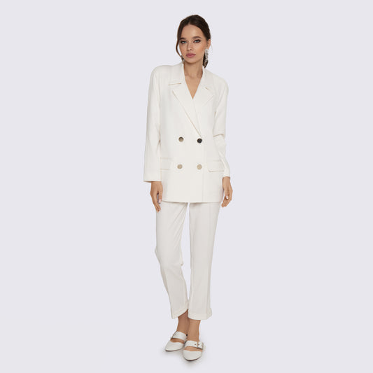 White Elegant Pant Suit