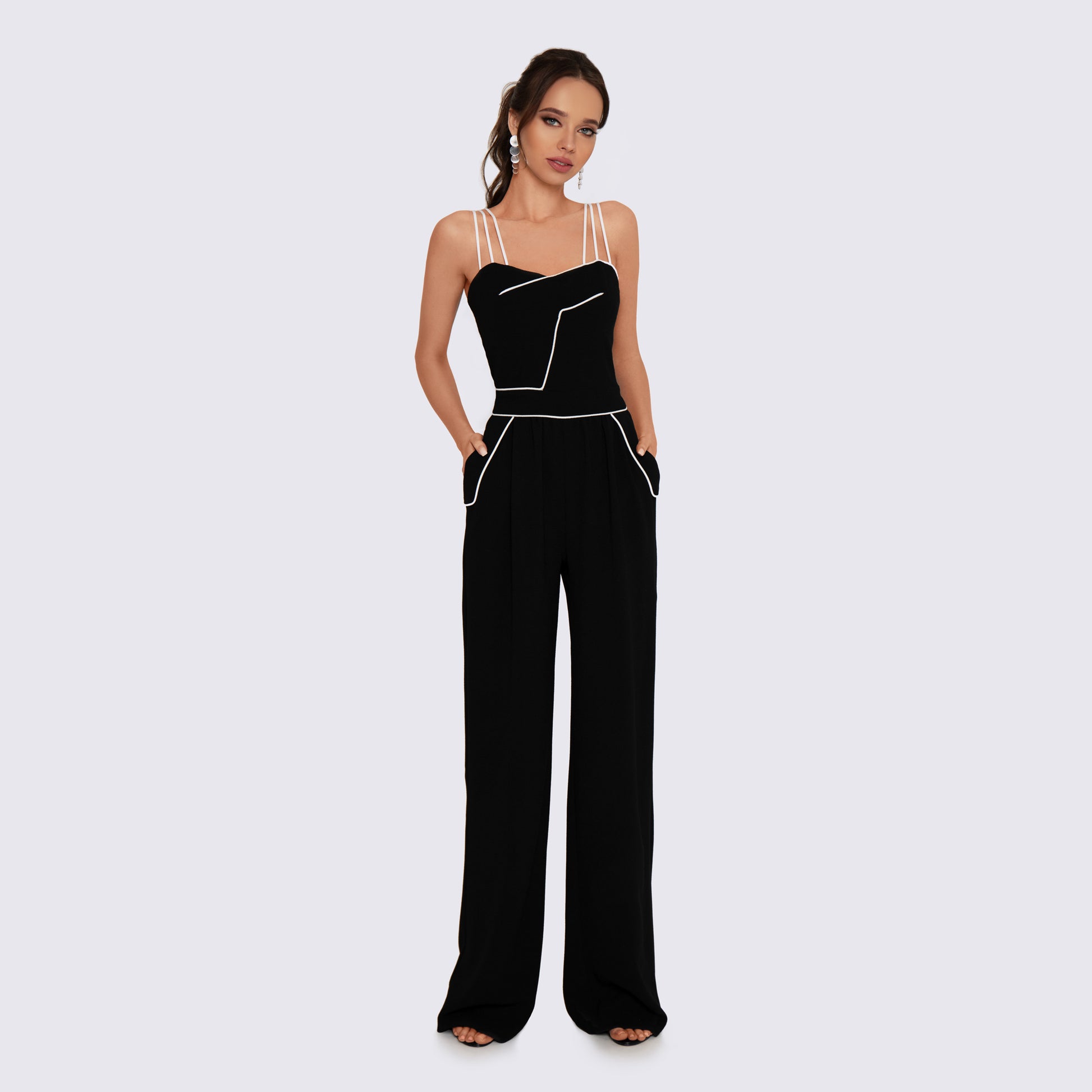 Black Jumpsuit with Wide Pants