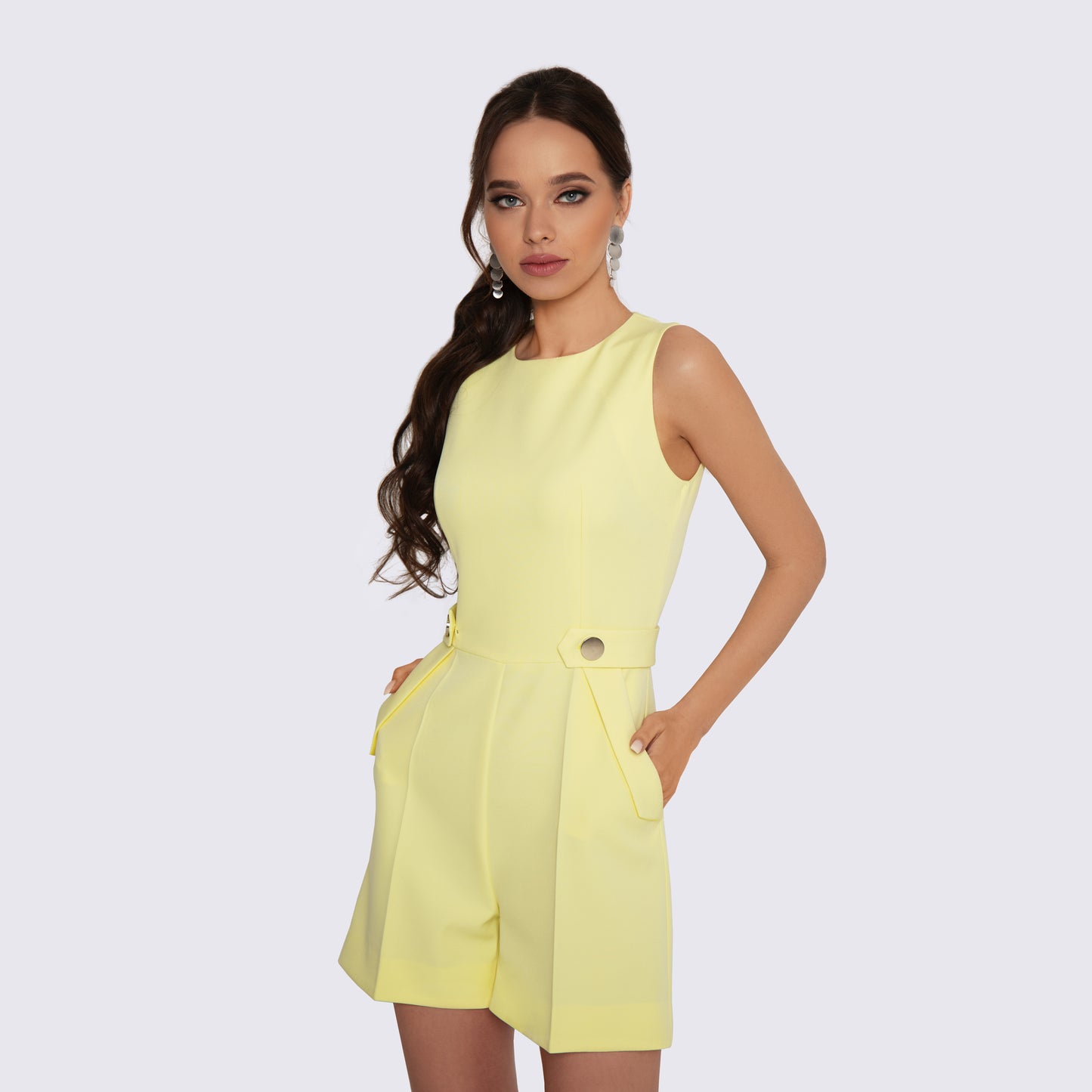 Yellow Jumpsuit with Shorts