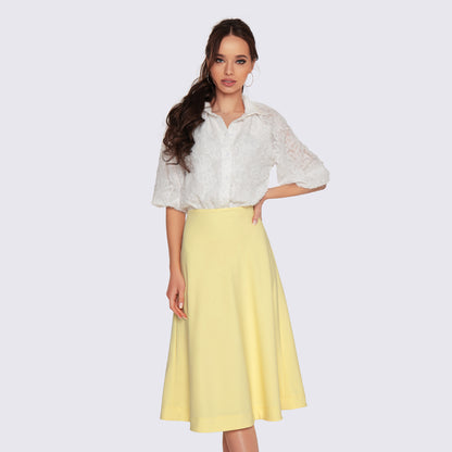 Shirt Dress with a yellow skirt