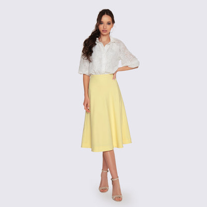 Shirt Dress with a yellow skirt