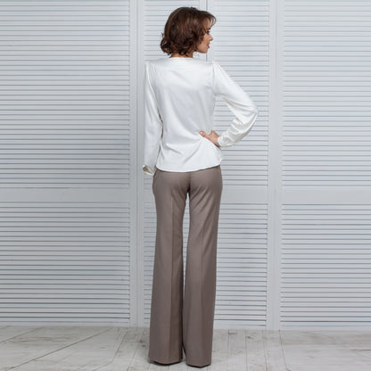 Beige low waist trousers