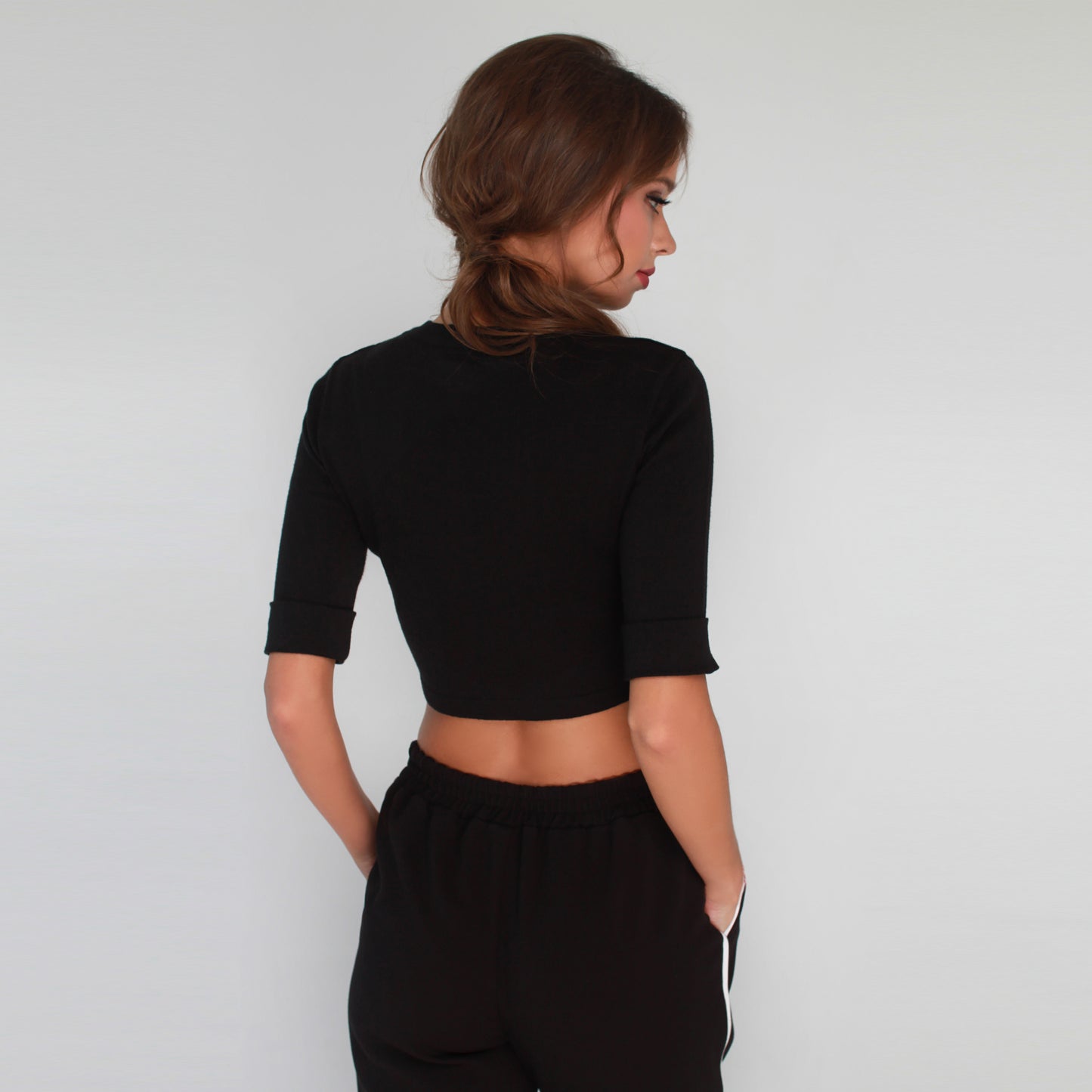 Black crop sweater