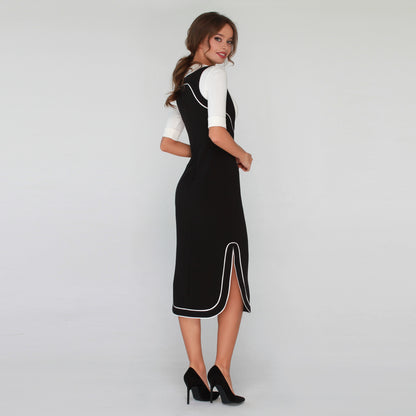 Black Midi Dress with open chest