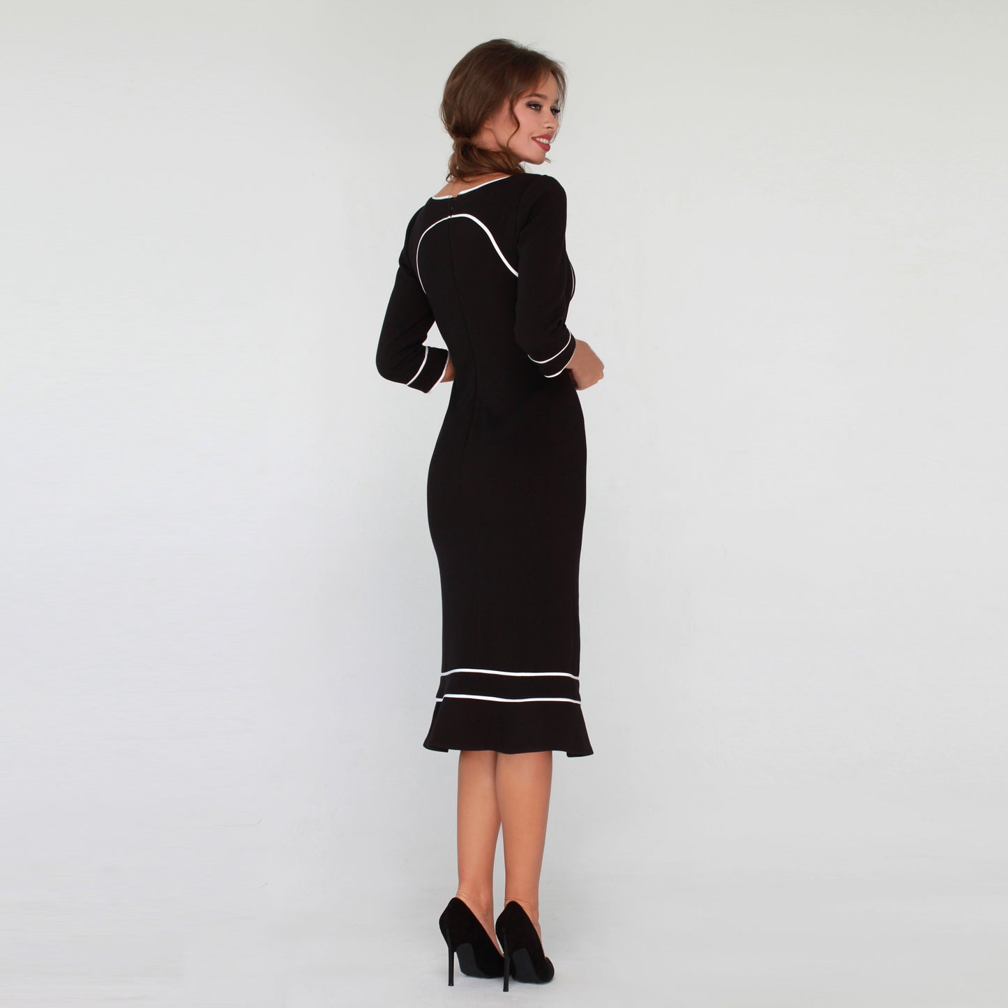 Black Midi Retro Dress