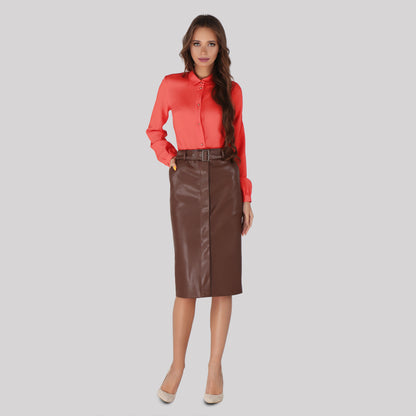 Brown eco-leather Skirt