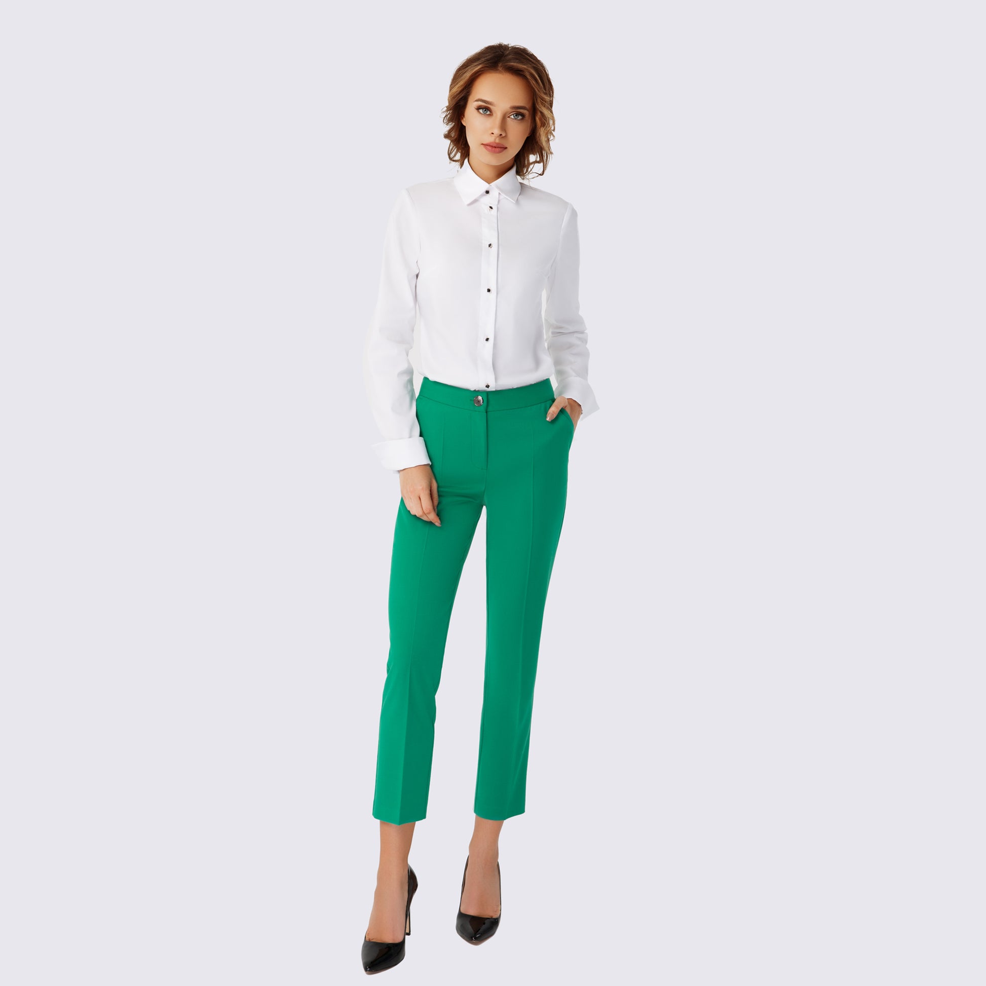 Green Cropped Pants