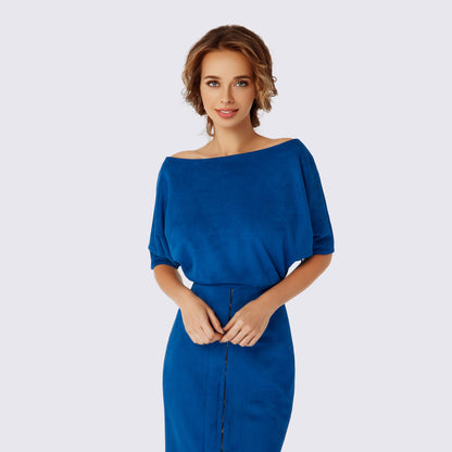 Royal Blue Suede Dress