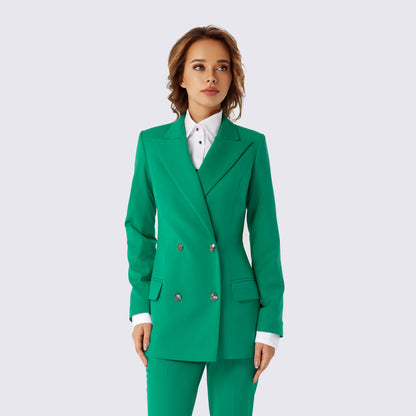 Double Breasted Green Blazer