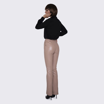 Eco-Leather Tan Pants