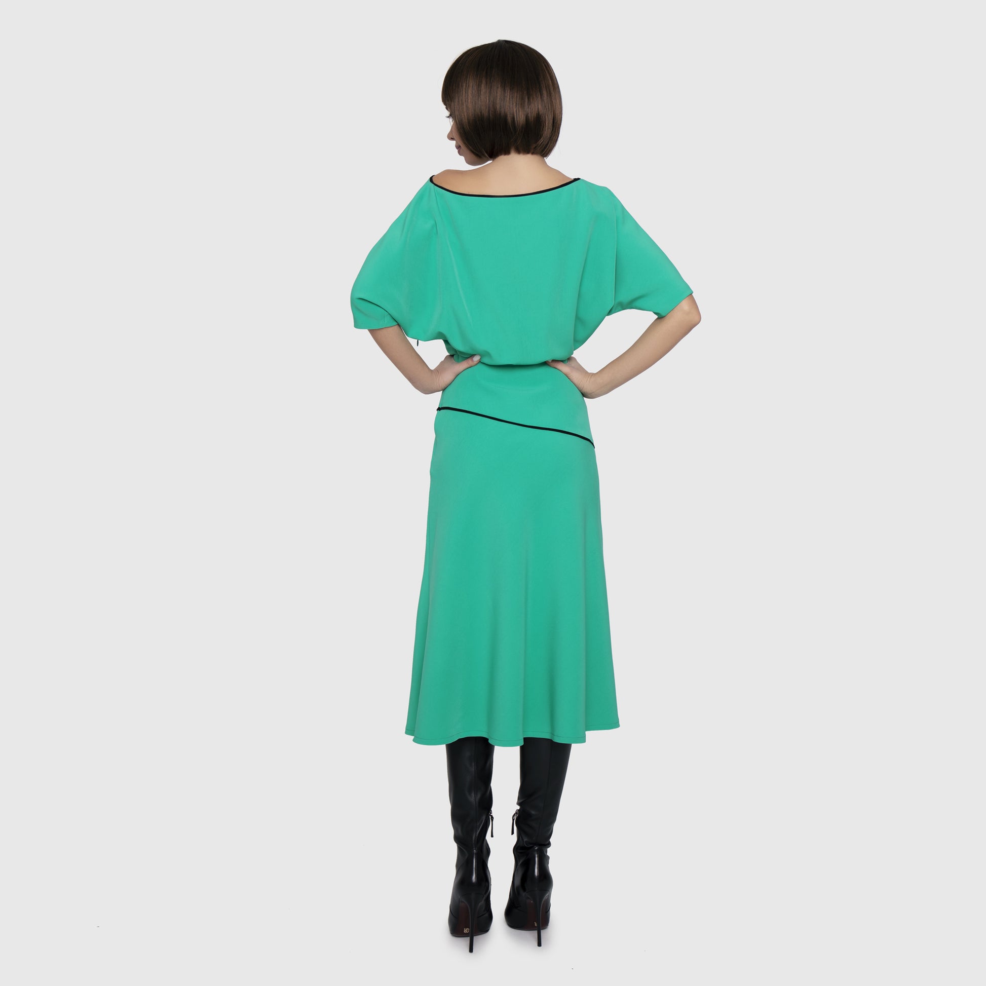 Bright green midi dress