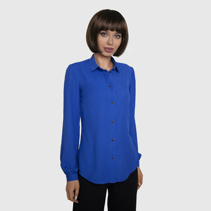 Royal blue fitted shirt