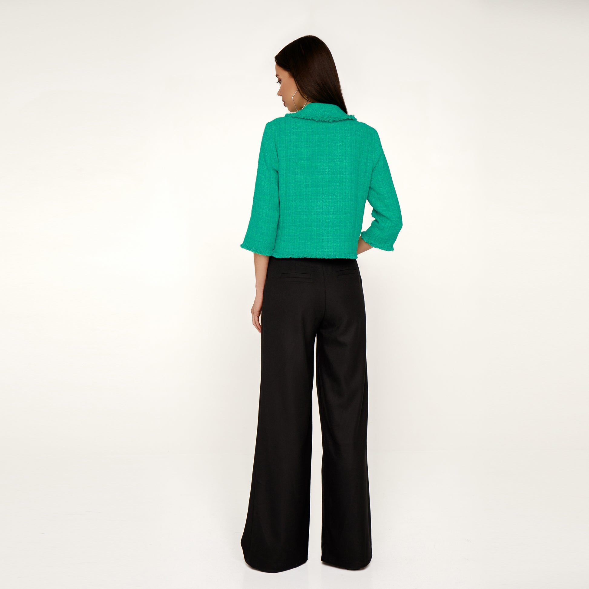 Black palazzo trousers with high waist