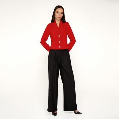 Black palazzo trousers with high waist