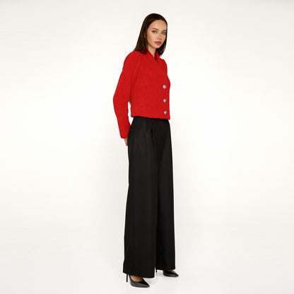 Black palazzo trousers with high waist