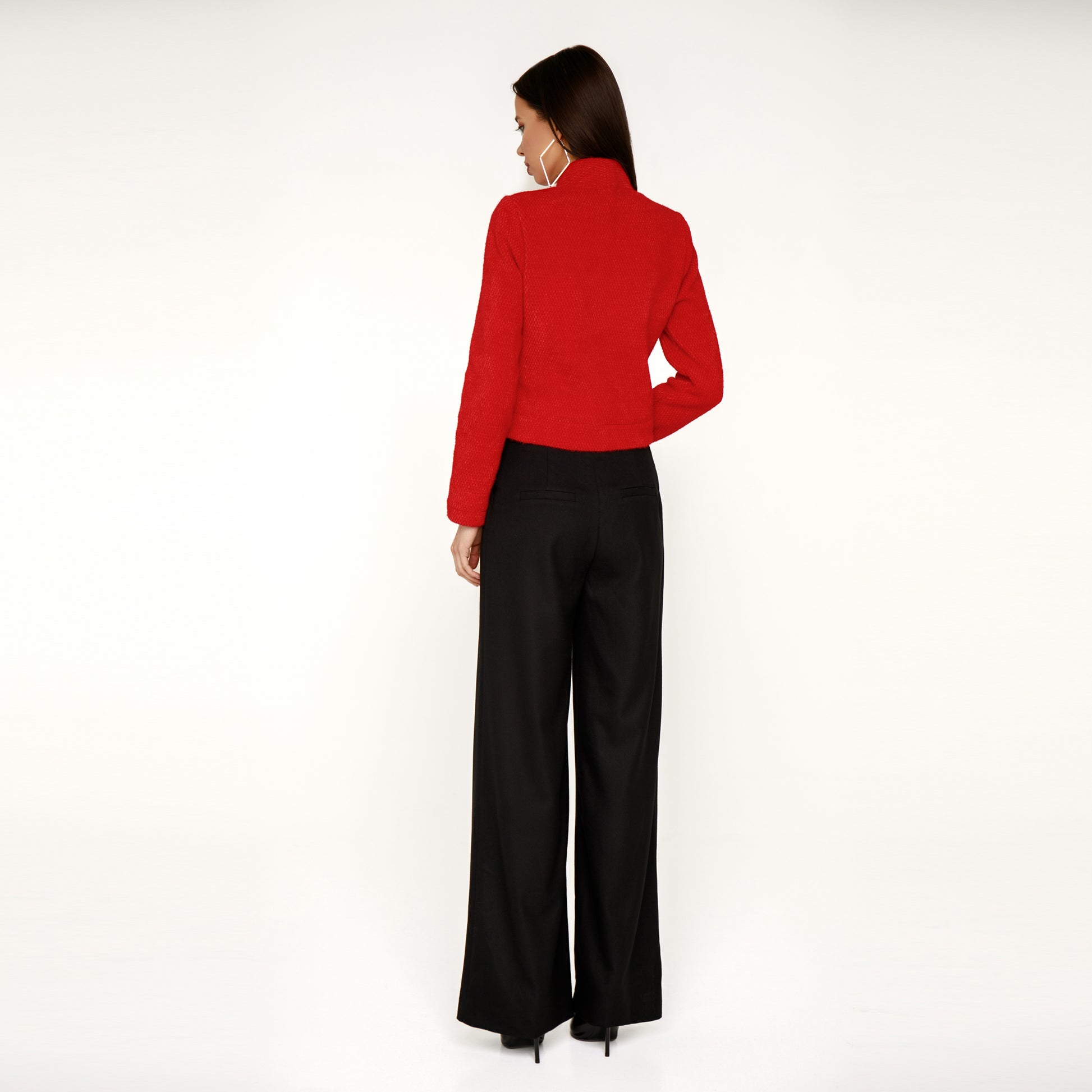 Black palazzo trousers with high waist