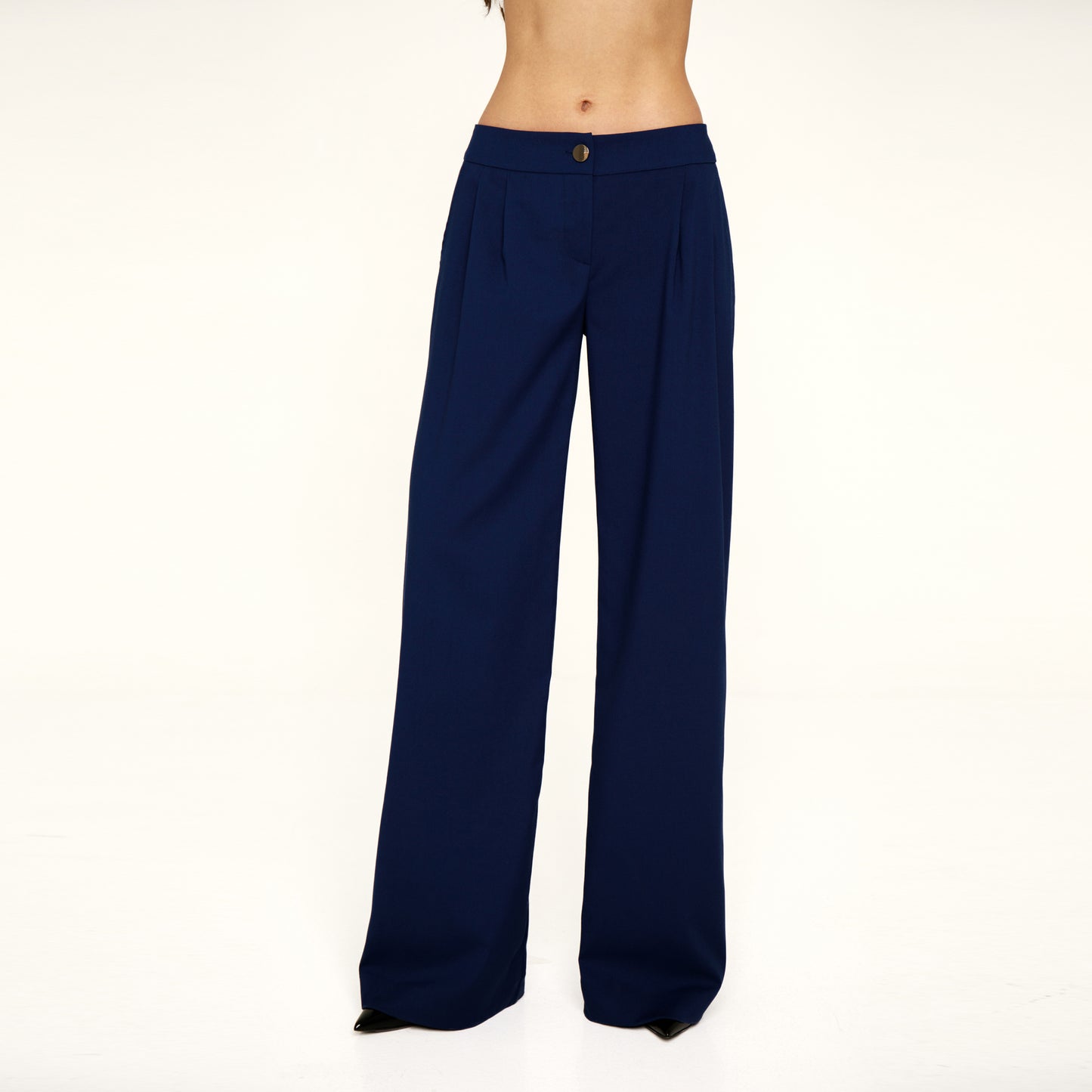 Navi blue low rise palazzo pants