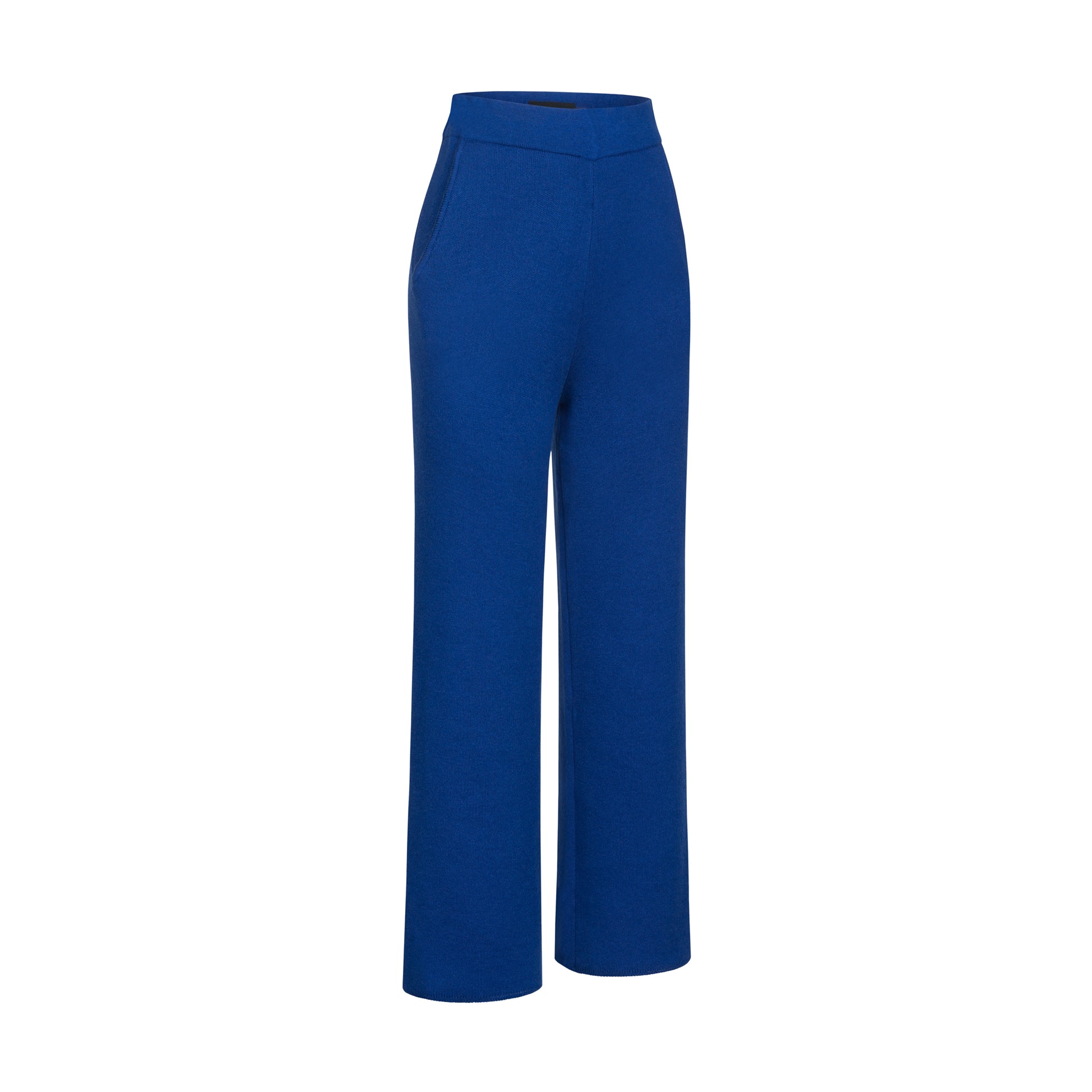 Royal blue knitted pants with pockets