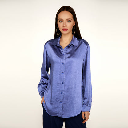 Lilac silky oversized shirt