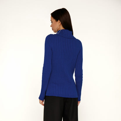 Royal blue sweater with a collar